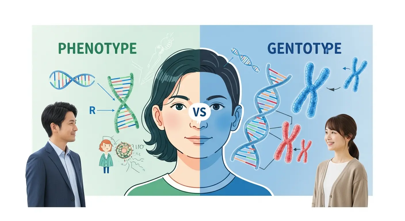見た目（表現型）と遺伝子（遺伝型）の違いとは？