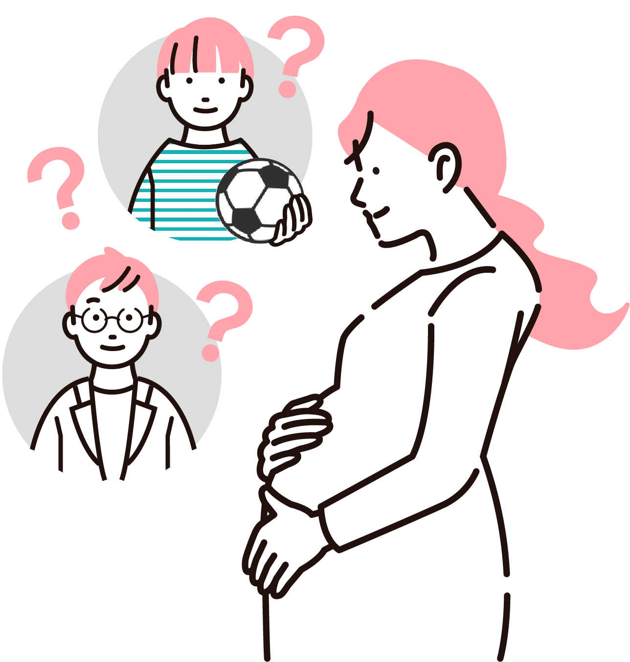 お腹をなでる妊婦のイラスト